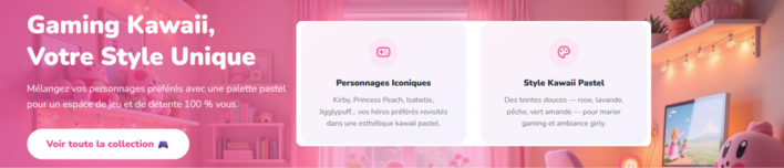 kawaii gaming sous bannière